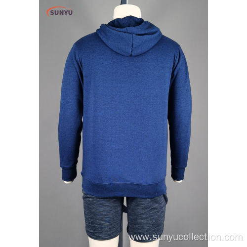 Cotton fleece pullover sweatshirt with hood